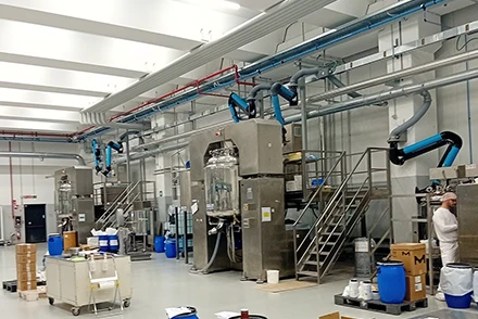 Impianto di aspirazione azienda cosmetica